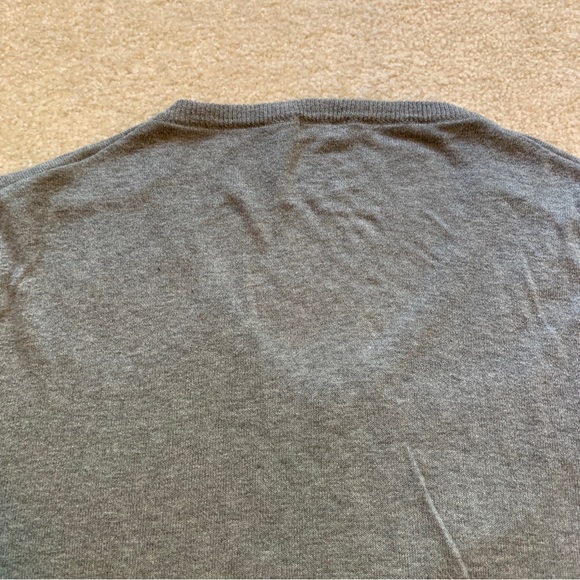 Lark & Wolff Grey Cotton Pull Over Sweater Long Sleeve V Neck Mens Size S - Picture 6 of 12